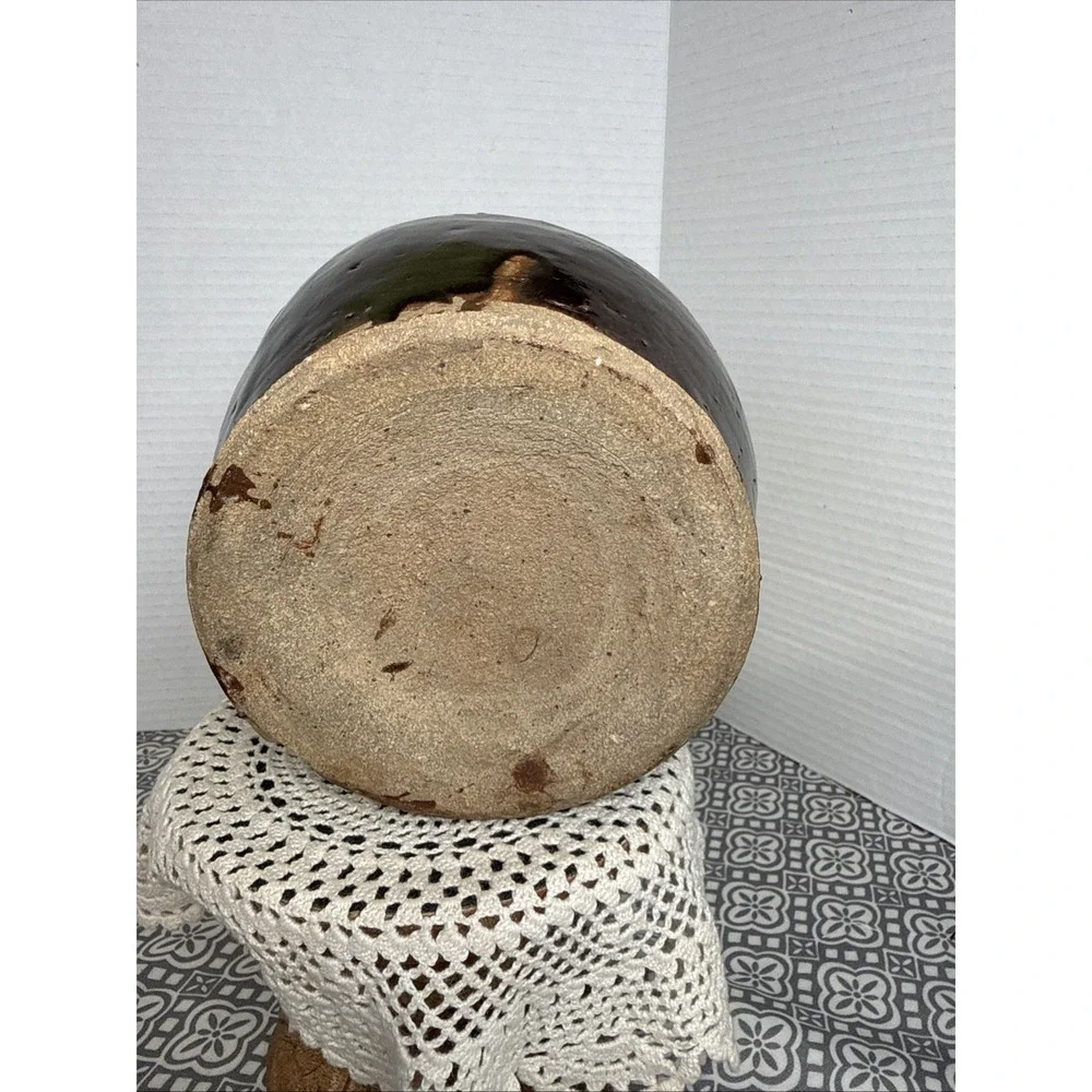 Chinese Stoneware Brown Glazed Pottery Storage Jar Qing 20th Century